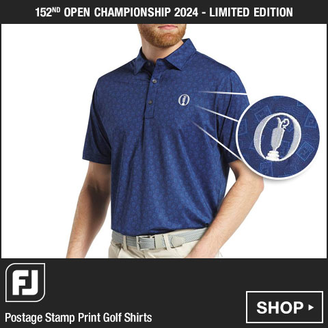 FJ 152nd Open Championship 2024 Postage Stamp Print Golf Shirts at Golf Locker