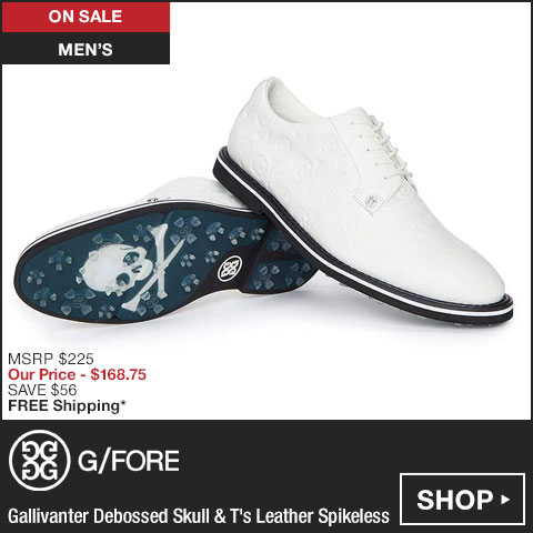 G/FORE Gallivanter Debossed Skull & T's Leather Spikeless Golf Shoes - ON SALE at Golf Locker