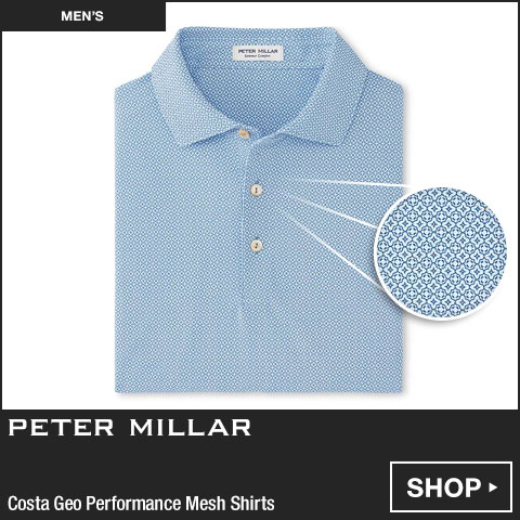 Peter Millar Costa Geo Performance Mesh Golf Shirts at Golf Locker