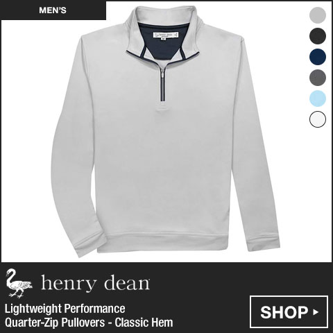 henry dean Lightweight Performance Quarter-Zip Pullovers - Classic Hem at Golf Locker