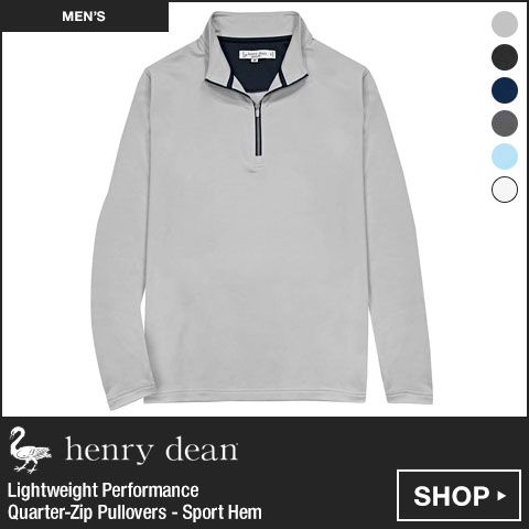 henry dean Lightweight Performance Quarter-Zip Pullovers - Sport Hem at Golf Locker