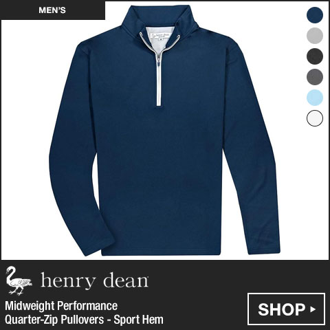 henry dean Midweight Performance Quarter-Zip Pullovers - Sport Hem at Golf Locker