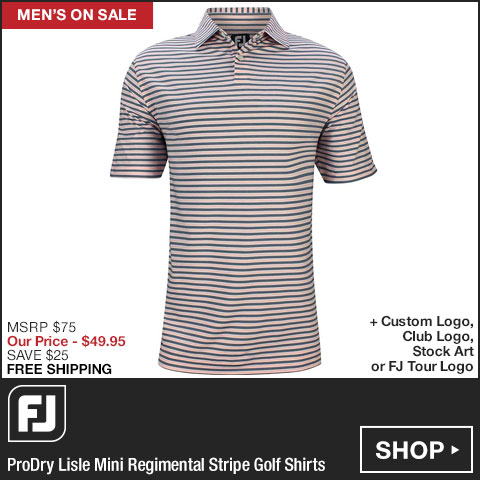 FJ ProDry Lisle Mini Regimental Stripe Golf Shirts - FJ Tour Logo Available - ON SALE at Golf Locker