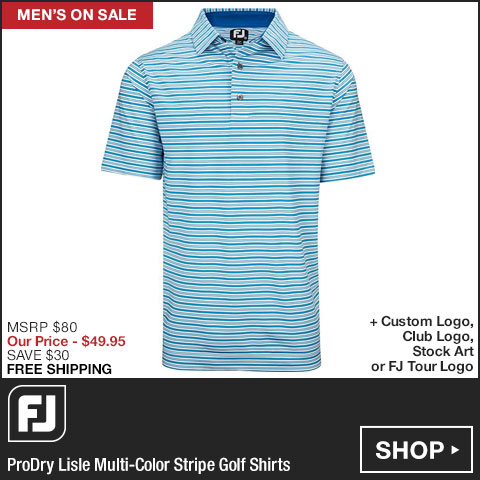 FJ ProDry Lisle Multi-Color Stripe Golf Shirts - FJ Tour Logo Available - ON SALE at Golf Locker