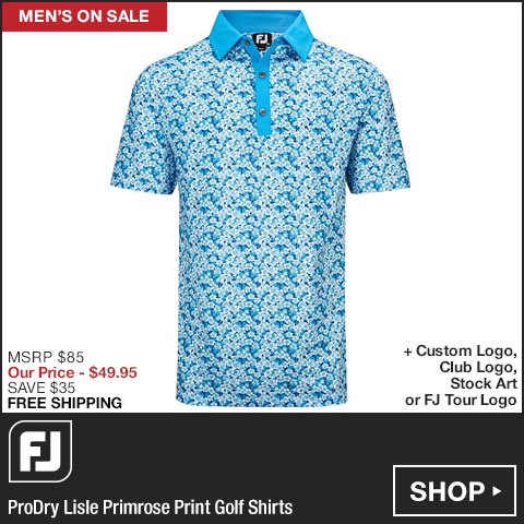 FJ ProDry Lisle Primrose Print Golf Shirts - FJ Tour Logo Available - ON SALE at Golf Locker