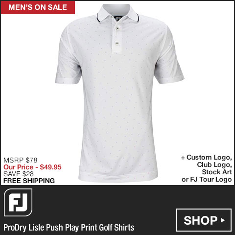 FJ ProDry Lisle Push Play Print Golf Shirts - FJ Tour Logo Available - ON SALE at Golf Locker