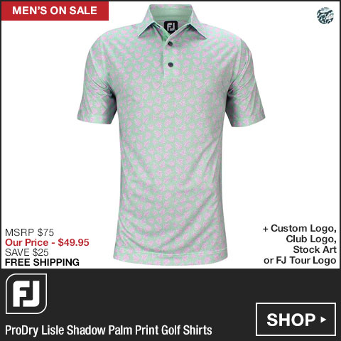 FJ ProDry Lisle Shadow Palm Print Golf Shirts - FJ Tour Logo Available - ON SALE at Golf Locker