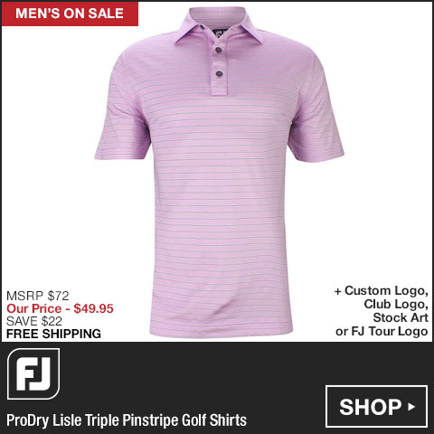 FJ ProDry Lisle Triple Pinstripe Golf Shirts - FJ Tour Logo Available - ON SALE at Golf Locker