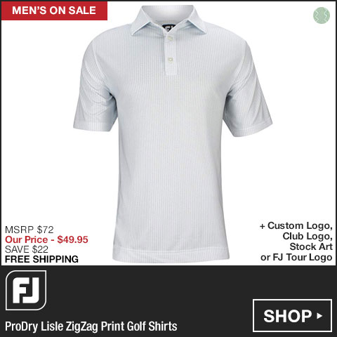 FJ ProDry Lisle ZigZag Print Golf Shirts - FJ Tour Logo Available - ON SALE at Golf Locker