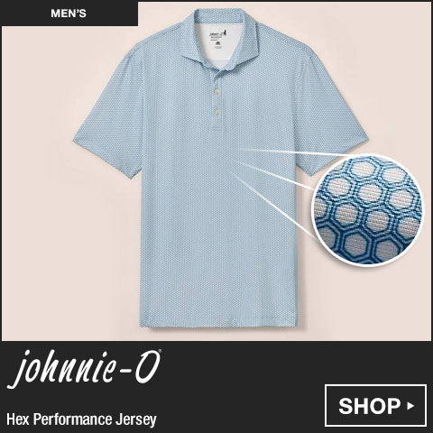 Johnnie-O Hex Performance Jersey Golf Shirts at Golf Locker