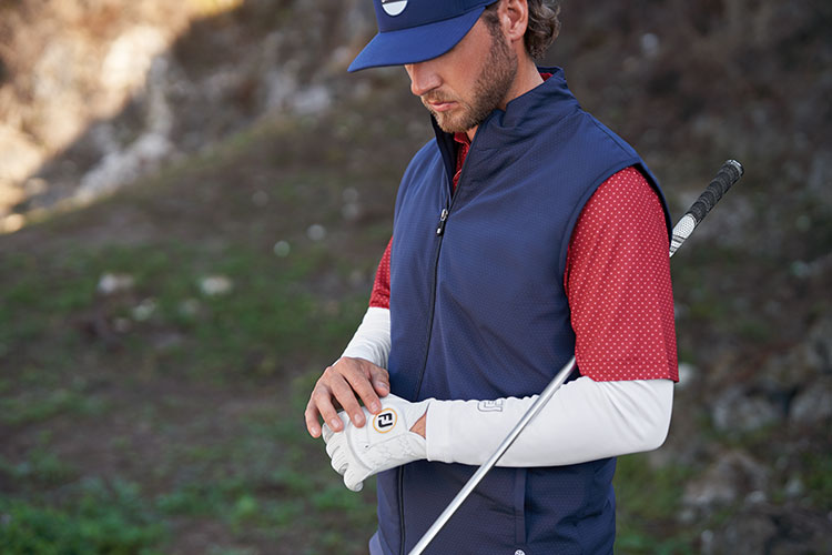 Full-Zip Double Jersey Knit Vest - FootJoy