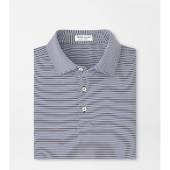 Peter Millar Jubilee Stripe Stretch Jersey Golf Shirts in Navy with white stripes