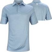 FootJoy ProDry Lisle Classic Pencil Stripe Golf Shirts - FJ Tour Logo Available in Light blue with white pencil stripes