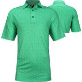 FootJoy ProDry Lisle Painted Floral Golf Shirts - FJ Tour Logo Available in Green with floral print