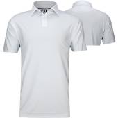 FootJoy ProDry Lisle Solid Self Collar Golf Shirts - Athletic Fit - FJ Tour Logo Available in White