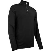 FootJoy Stretch Jersey Quarter-Zip Golf Pullovers - FJ Tour Logo Available in Black