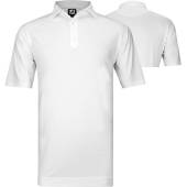 FootJoy ProDry Lisle Solid Set-On Placket Golf Shirts - FJ Tour Logo Available in White