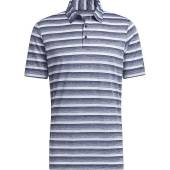 Adidas Two Color Stripe Golf Shirts in Collegiate navy with white stripes