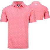 FootJoy ProDry Lisle Paisley Print Golf Shirts - Athletic Fit - FJ Tour Logo Available in Cape red with grey paisley print