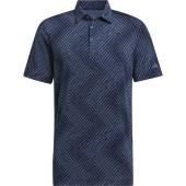 Adidas Ultimate 365 Allover Print Golf Shirts - ON SALE in Collegiate navy with preloved ink blue print