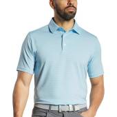 FootJoy ProDry Lisle MicroFeeder Stripe Golf Shirts - FJ Tour Logo Available in Light blue with white stripes