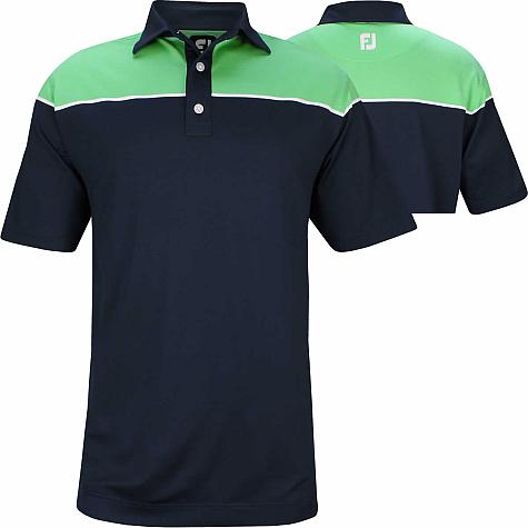 FootJoy Color Block Stretch Pique Golf Shirts with Self Collar - FJ Tour Logo Available - Previous Season Style