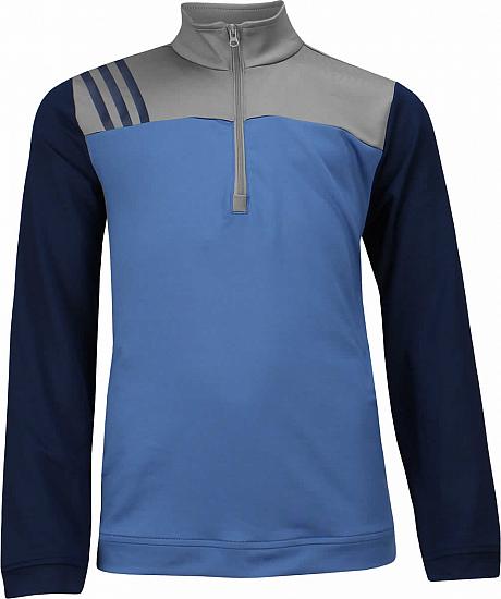 Adidas 3-Stripe Layering Juniors Half-Zip Golf Pullovers - ON SALE