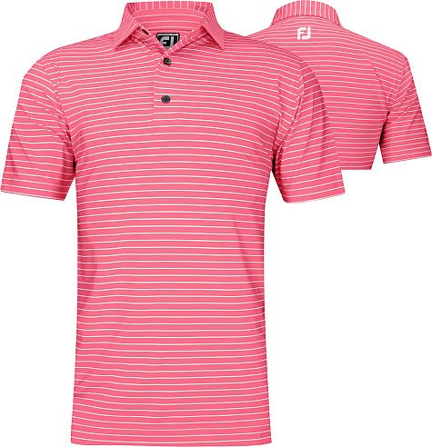 FootJoy ProDry Lisle Classic Stripe Golf Shirts - Athletic Fit - FJ Tour Logo Available