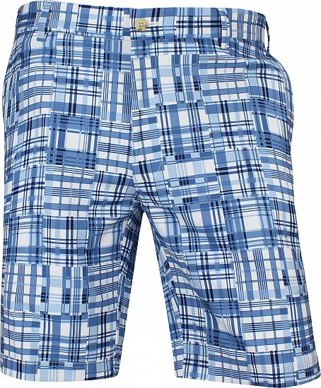 Peter Millar Crown Crafted Stealth Madras Performance Golf Shorts - Tour Fit