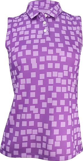 Nike Women's Dri-FIT Grid Print Sleeveless Golf Shirts - Previous Season Style - ON SALE