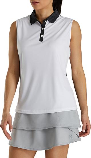 FootJoy Women's Jacquard Back Sleeveless Golf Shirts - FJ Tour Logo Available - Previous Season Style