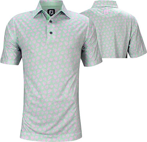 FootJoy ProDry Lisle Shadow Palm Print Golf Shirts - FJ Tour Logo Available - ON SALE