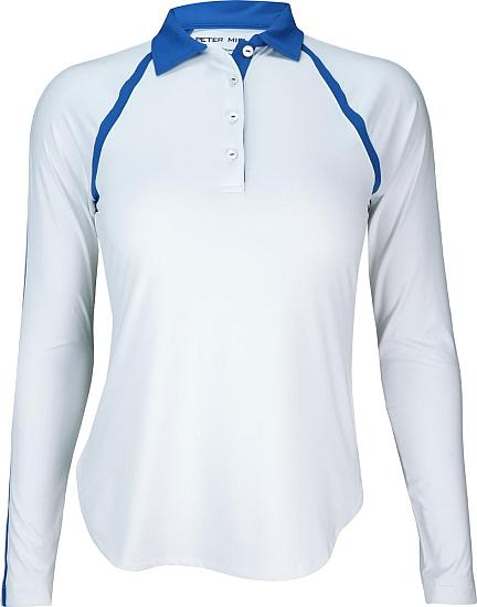 Peter Millar Women's Suggs Inset Stripe Long Sleeve Golf Shirts - ON SALE