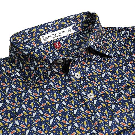 henry dean Manning Print Performance Knit Golf Shirts - Tailored Fit