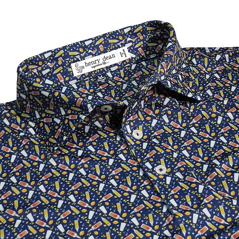 henry dean Manning Print Performance Knit Golf Shirts - Relaxed Fit