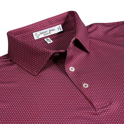 henry dean Spinner Geo Print Performance Knit Golf Shirts - Regular Fit