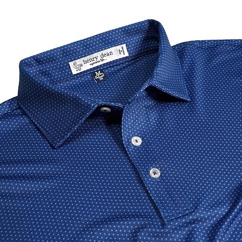 henry dean Spinner Geo Print Performance Knit Golf Shirts - Relaxed Fit