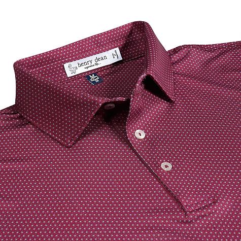 henry dean Spinner Geo Print Performance Knit Golf Shirts - Relaxed Fit