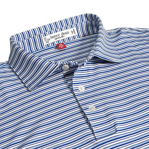 henry dean Four-Color Stripe Performance Knit Golf Shirts - Tailored Fit