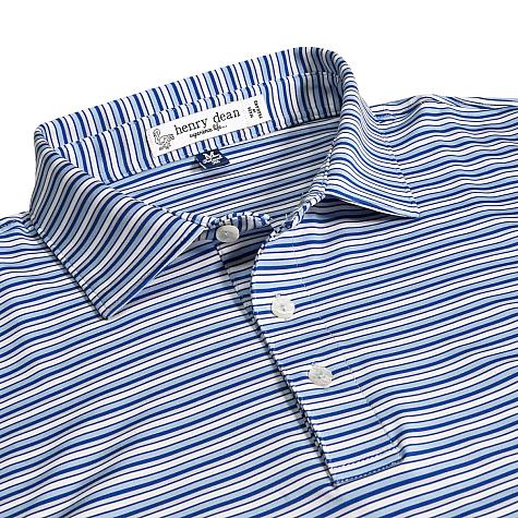 henry dean Four-Color Stripe Performance Knit Golf Shirts - Relaxed Fit