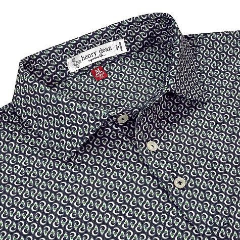 henry dean Paisley Cup Print Performance Knit Golf Shirts - Tailored Fit