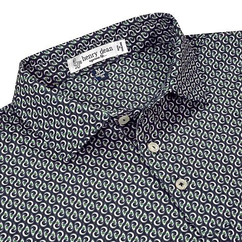 henry dean Paisley Cup Print Performance Knit Golf Shirts - Relaxed Fit