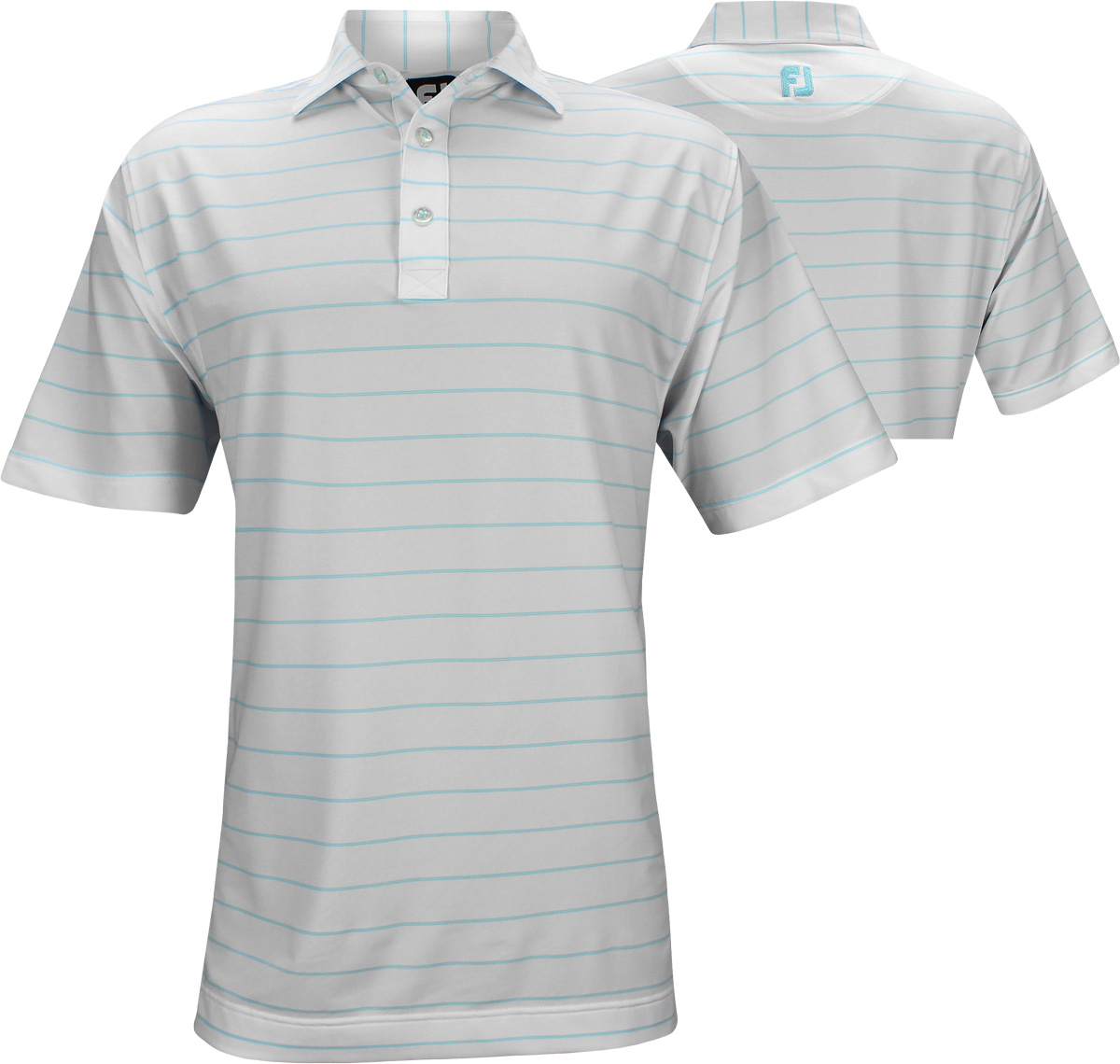 FootJoy ProDry Performance Lisle Double Pinstripe Golf Shirts in White ...