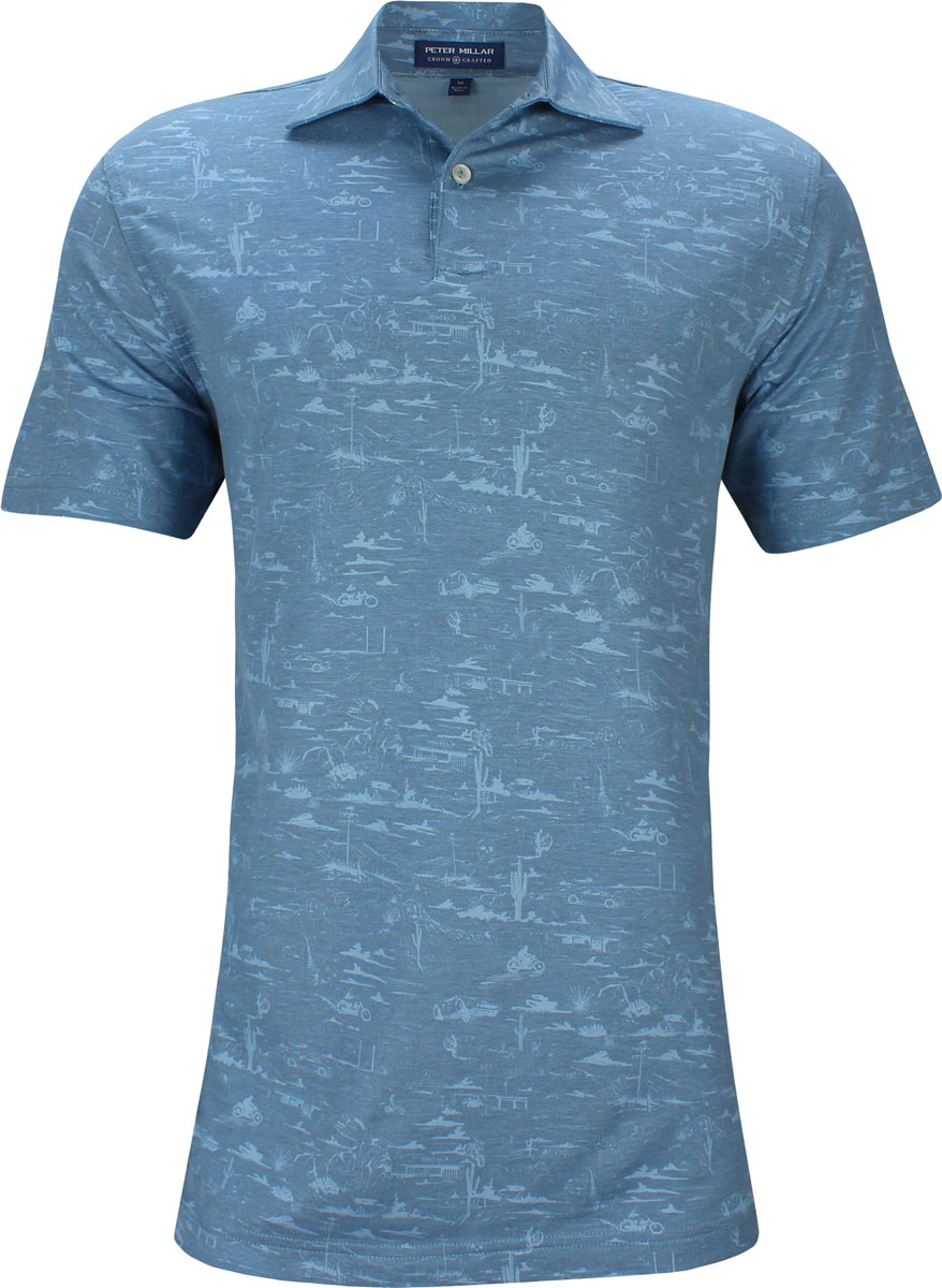 Peter Millar Crown Crafted Ace Cotton-Blend Pique Print Golf Shirts